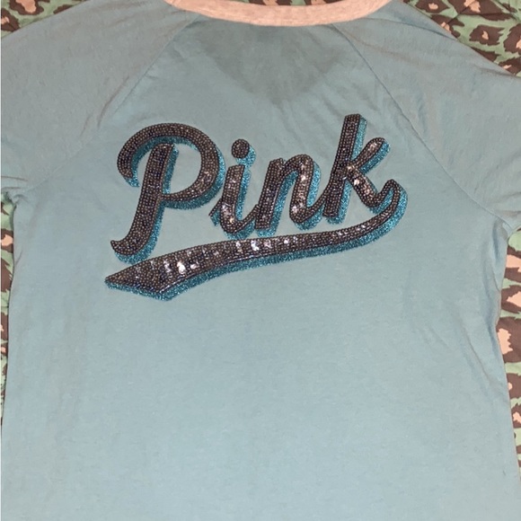 PINK Victoria's Secret Tops - Victoria’s Secret Pink Bling Ringer Tee Large